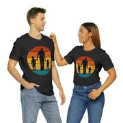 Retro Sunset Father and Children Silhouette T-Shirt