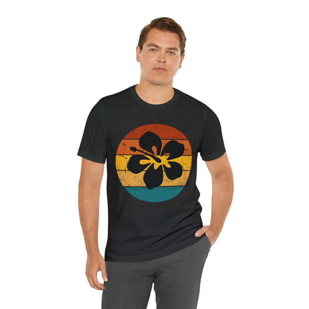 Tropical Paradise Hawaiian Flower Silhouette T-Shirt