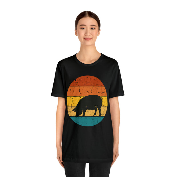 Retro Sunset Pig Silhouette T-Shirt