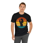 Retro Sunset Mother and Infant Silhouette T-Shirt