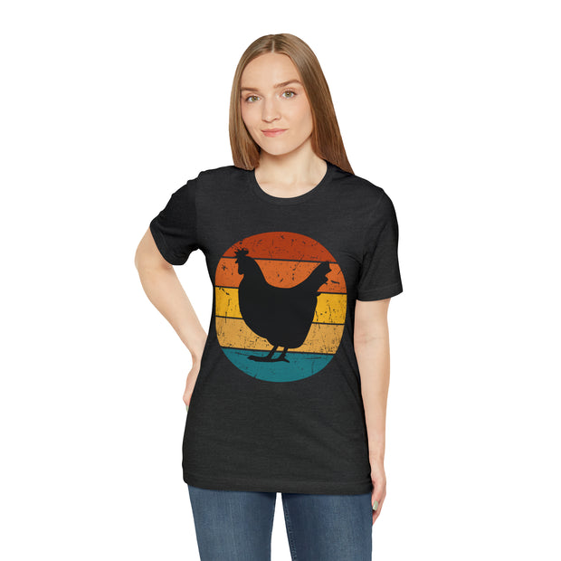 Retro Sunset Chicken Silhouette T-Shirt