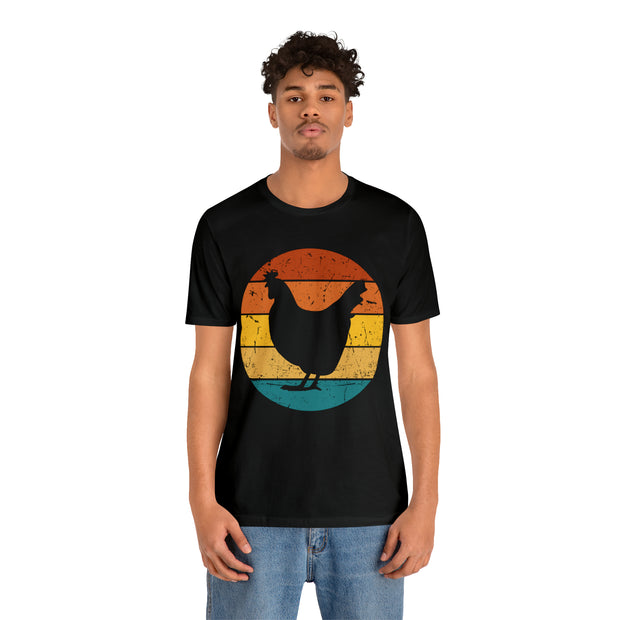 Retro Sunset Chicken Silhouette T-Shirt
