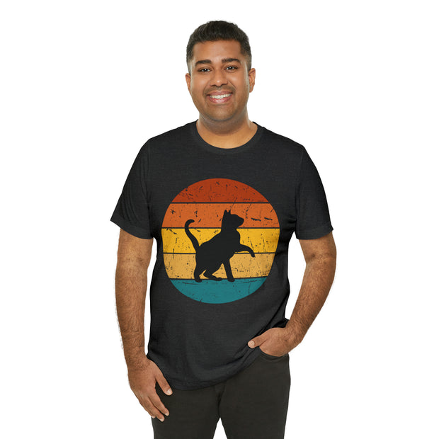 Retro Sunset Cat Silhouette T-Shirt