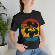 Tropical Paradise Hawaiian Flower Silhouette T-Shirt