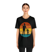 Retro Sunset Mother and Daughter Silhouette T-Shirt