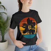 Tropical Sunset Hawaiian Flower Silhouette T-Shirt