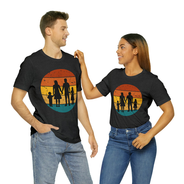 Retro Sunset Family Silhouette T-Shirt