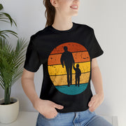 Retro Sunset Father and Child Silhouette T-Shirt