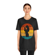 Retro Sunset Mother and Infant Silhouette T-Shirt